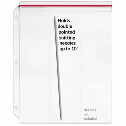 Zipper Binder Page for 10" Double Pointed Knitting Needles - Holds 3 Sets