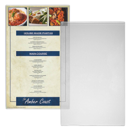 Heavy Duty Flex-Menu Vinyl Plastic Pocket - 8 ½” x 14” - Made in USA