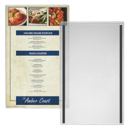 Heavy Duty Flex-Menu Vinyl Plastic Pocket - Magnetic Back - 8 ½” x 14”