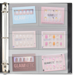 6-Pocket Clear Plastic Binder Page with Flaps for Nail Art