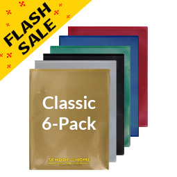 6-pack LX Folders Assorted: 1 each Classic Colors