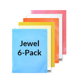 6-pack LX Folders Assorted: 1 each Jewel Colors