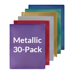 30-pack LX Folders Assorted: 5 each Metallic Colors