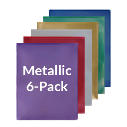 6-pack LX Folders Assorted: 1 each Metallic Colors