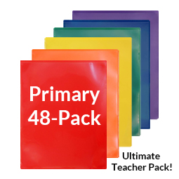 Ultimate Teacher Pack - 48 LX Folders - 8 each Primary Colors - SALE!