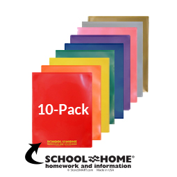 School / Home Plastic Folders - 10-pack LX - English