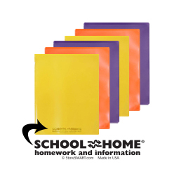 School / Home Plastic Folders - Fall Colors - 6-Pack - English/Spanish