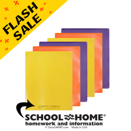 School / Home Plastic Folders - Fall Colors - 6-Pack - English/Spanish
