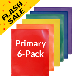 6-pack LX Folders Assorted: 1 each Primary Colors