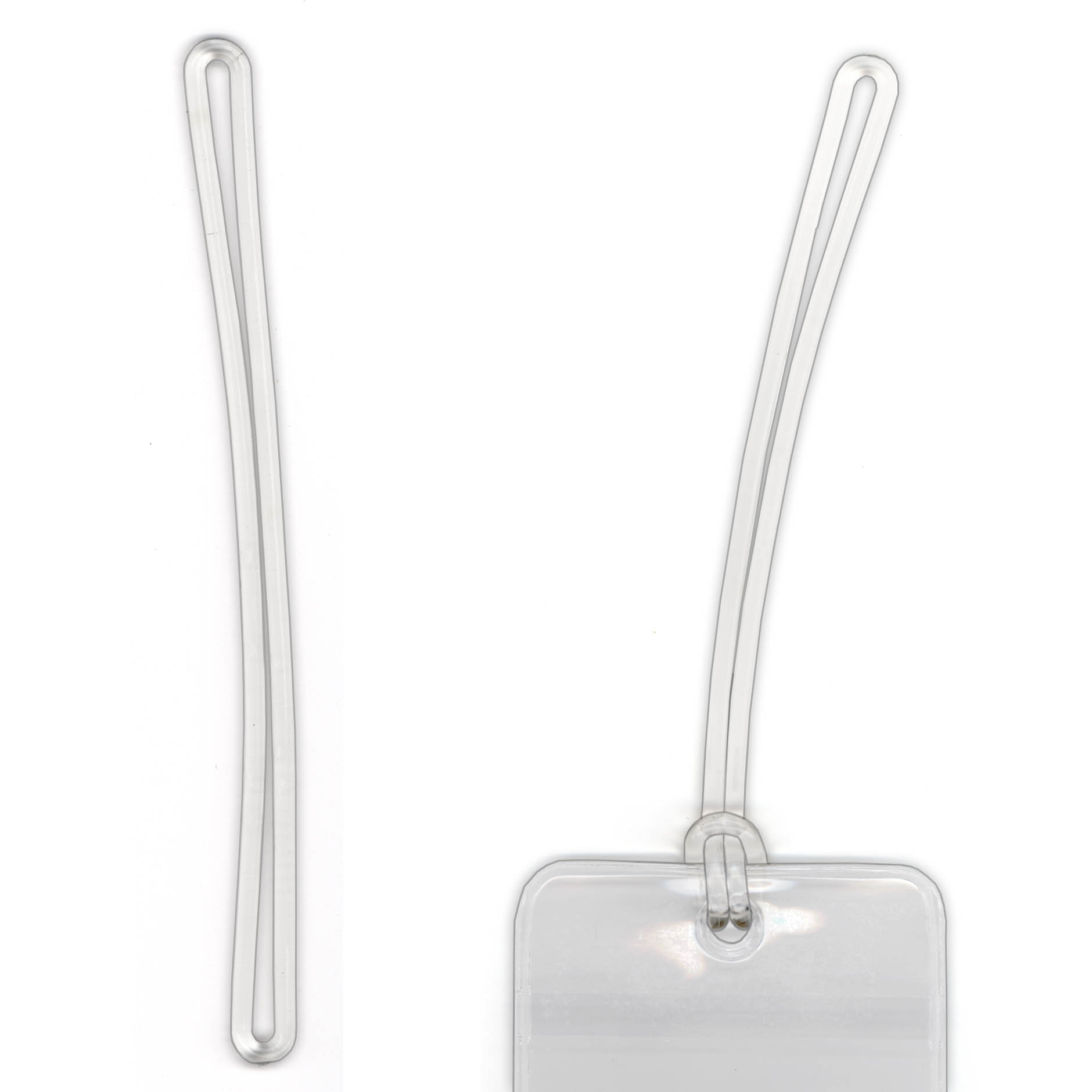 Clear plastic loop cheap strap for luggage tag