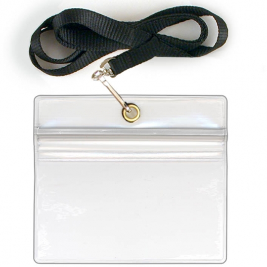ID / Badge Holder with Lanyard - Clear Plastic - 2 x 3 5/8 - Open Long  Horizontal: StoreSMART - Filing, Organizing, and Display for Office,  School, Warehouse, and Home