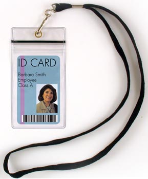 ID / Badge Holder with Lanyard - Clear Plastic - 2 1/2