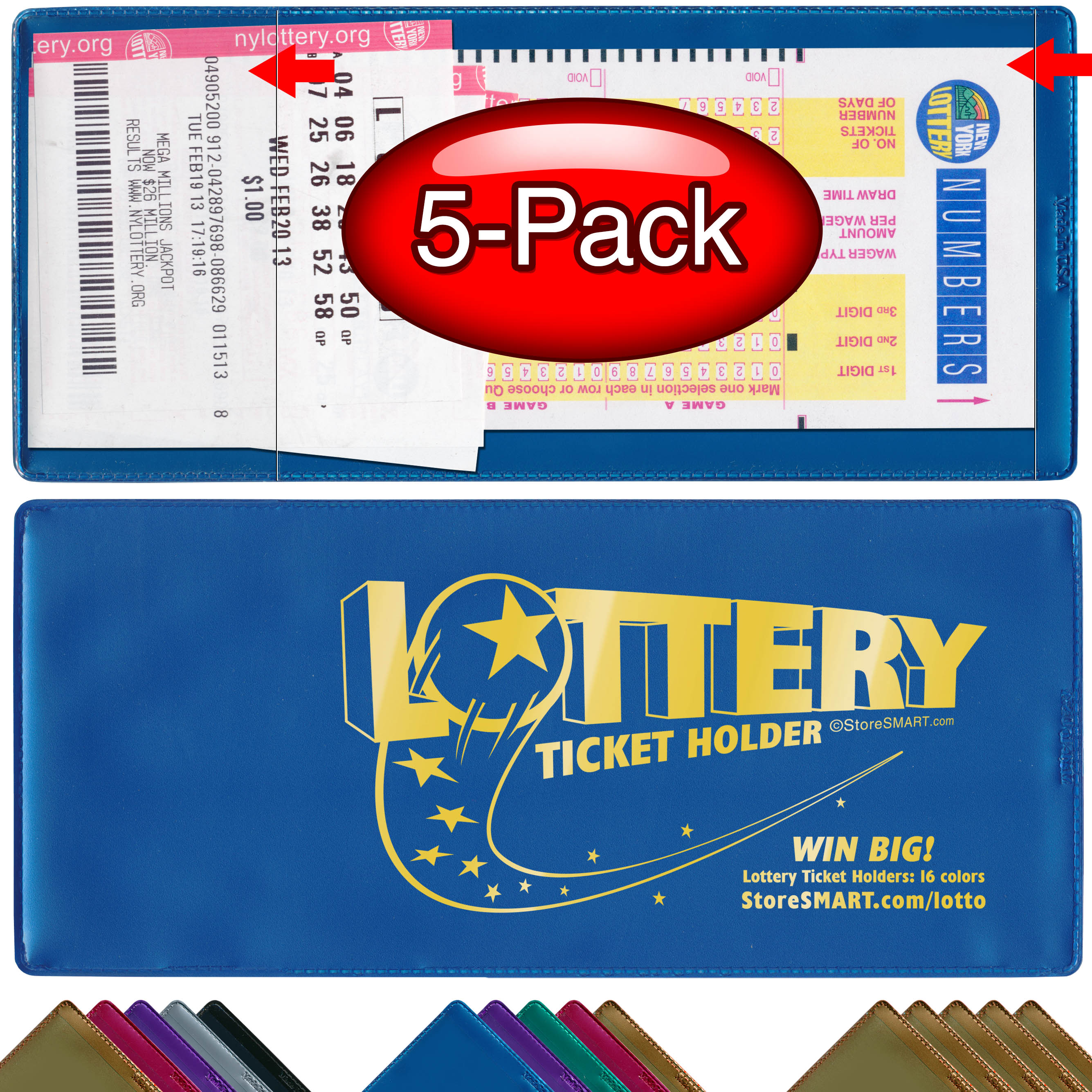 StoreSMART - Clear Plastic Policy/Lotto Ticket Holders with Business Card  Pocket - 10 Pack - INS30-10