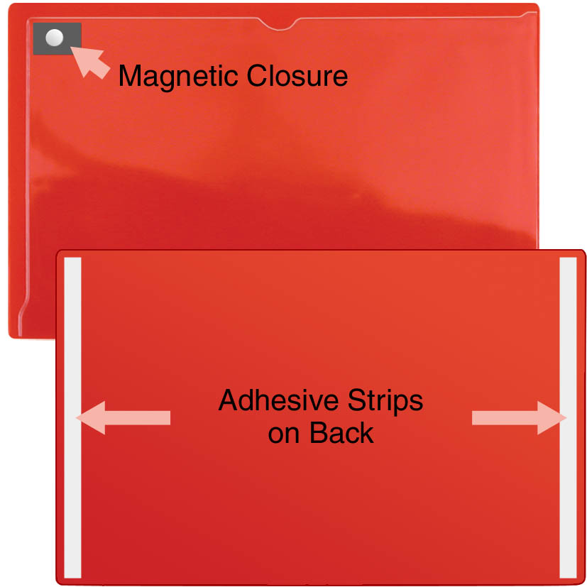 Magnetic Closure Pocket - Adhesive-Back - 8 ½