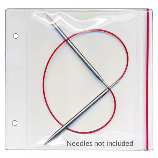 Circular needle storage solution. 6x8 vinyl pouches and binder