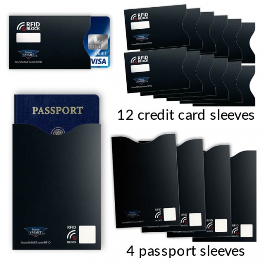 Rfid Blocking Sleeves 12 Credit Card 4 Passport Storesmart Filing Organizing And Display For Office School Warehouse And Home