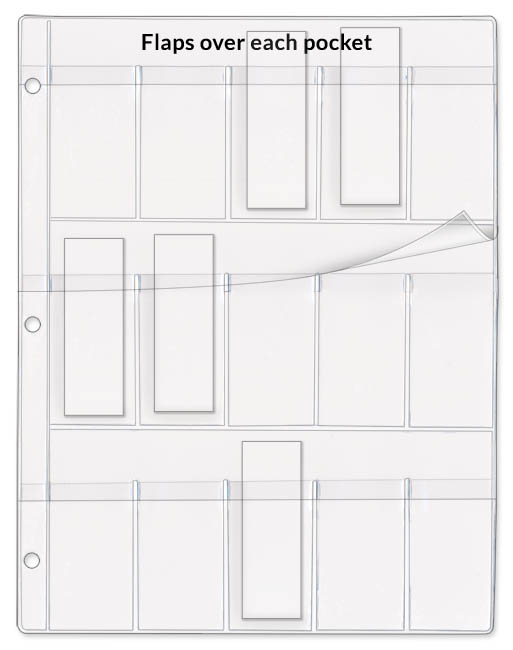 Medical Glass Slide Holder 15 Pockets with Flaps Clear StoreSMART