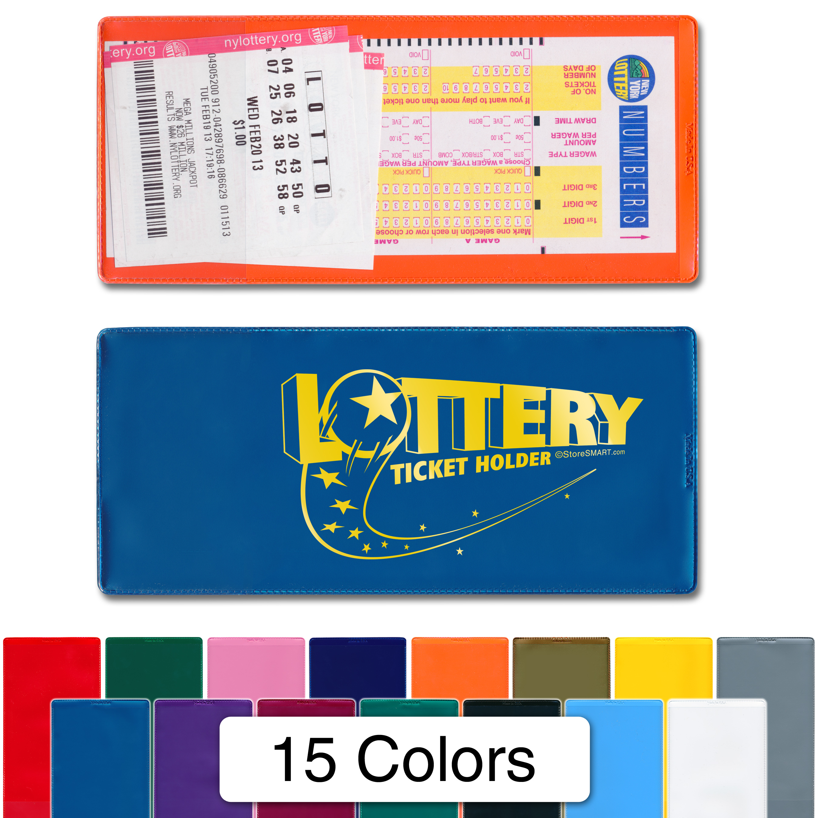 Storesmart - Lotto Ticket Holders 5-Pack - Plastic - Passionate Primary Collection (LTPAS)